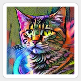 Artistic Cat Design Sticker